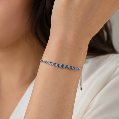 Pulsera Tennis de Zafiro | Oro Blanco