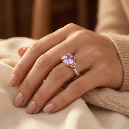Anillo Racimo de Amatista en Oro