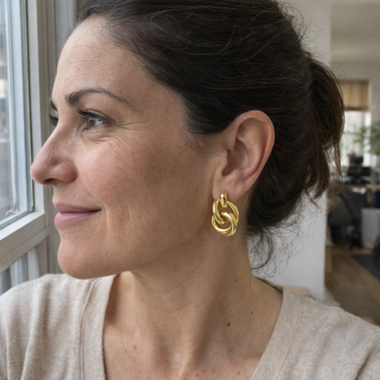Aretes Entrelazados Llamativos | Oro