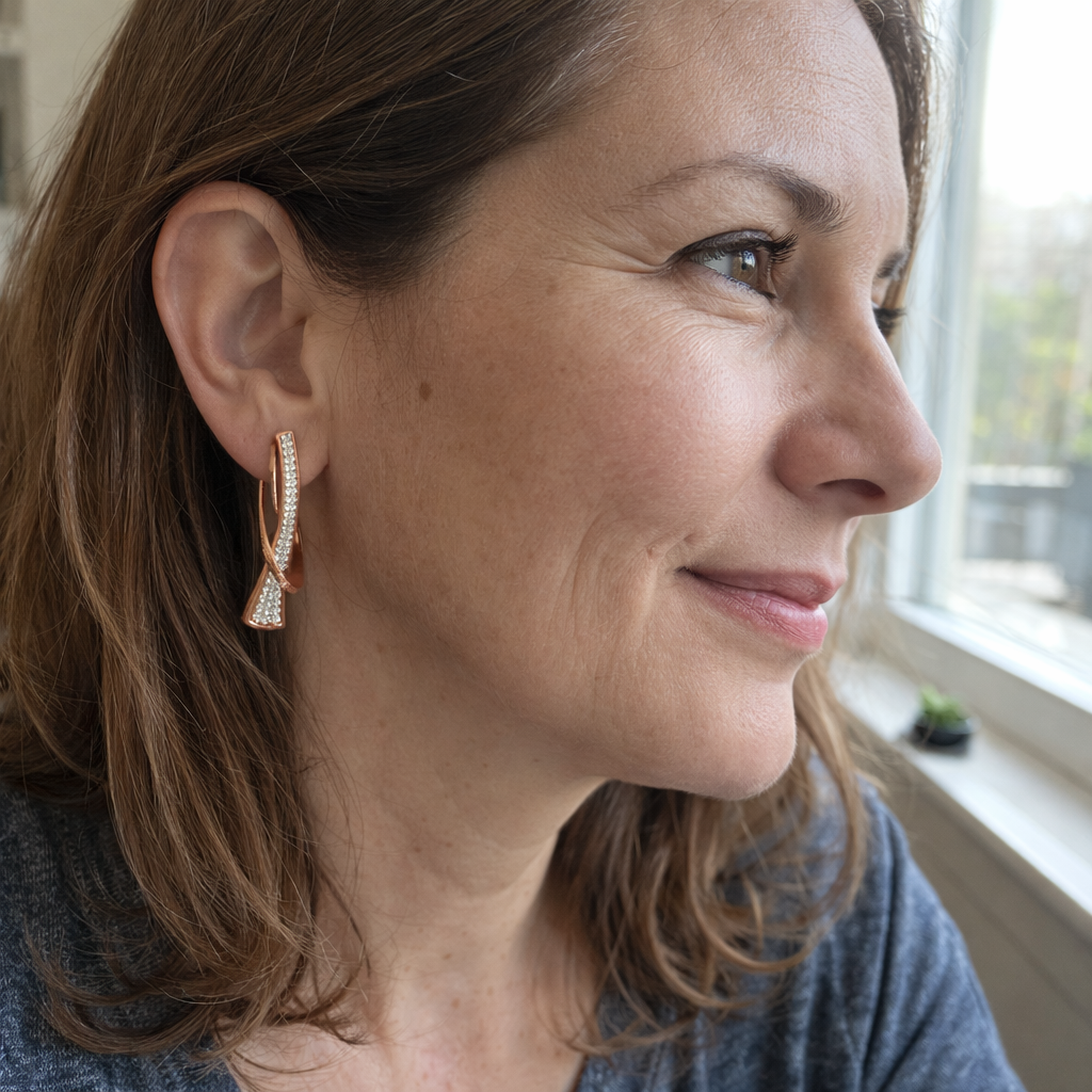 Aretes de Cristal en Capas Radiantes | Oro