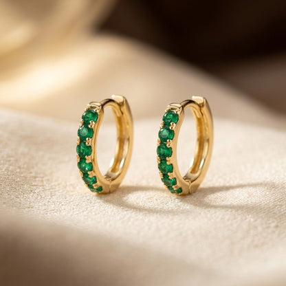 Pendientes Aro de Esmeralda en Oro