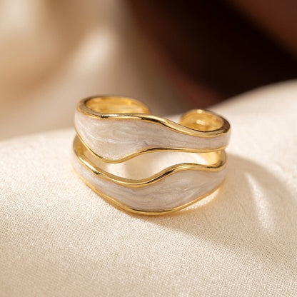 Anillo Brazalete Escultural Plata y Oro