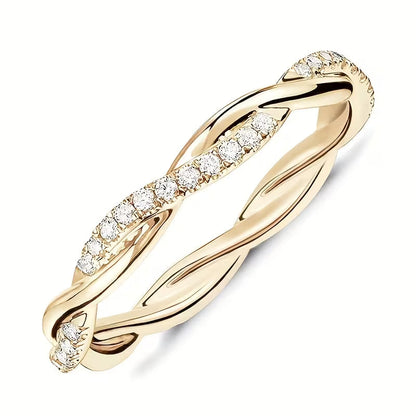 Anillo de Acento de Dos Estilos | Oro