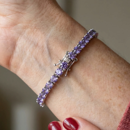 Pulsera Tennis de Amatista | Oro