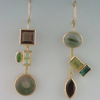 Aretes Colgantes Bosque de Cristal Estilo Vintage | Oro
