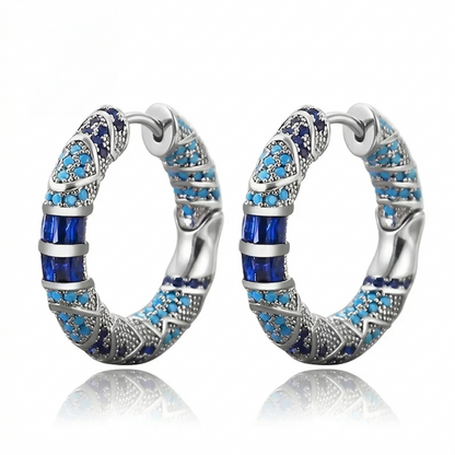 Aretes de Argolla Chispa Helada | Oro Blanco