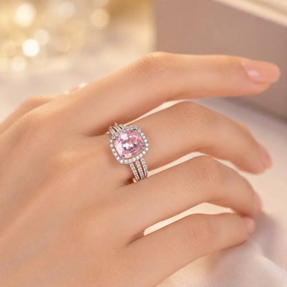 Anillo Halo de Amatista en Oro