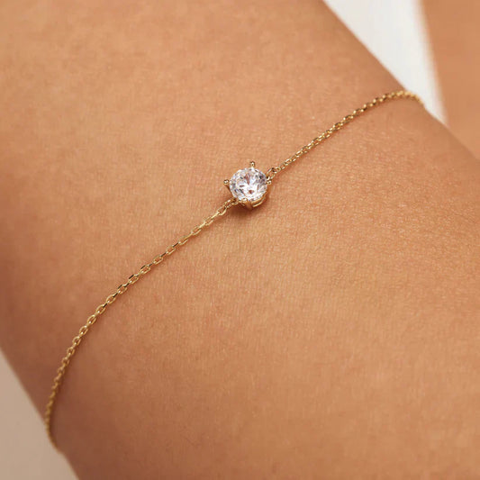 Cléa Pulsera con Piedra de Moissanita | Oro