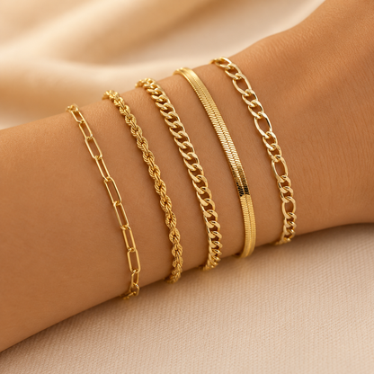 Ellis™ | Set de Pulseras de Oro
