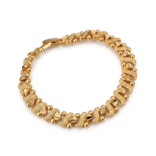 Lily Pulsera Ornamentada de Onda | Oro