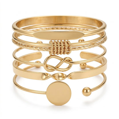 Set de Pulseras Elegancia Anudada | Oro
