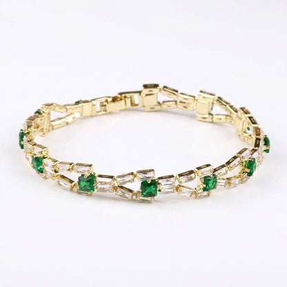 Verde Link Pulsera Tennis | Oro