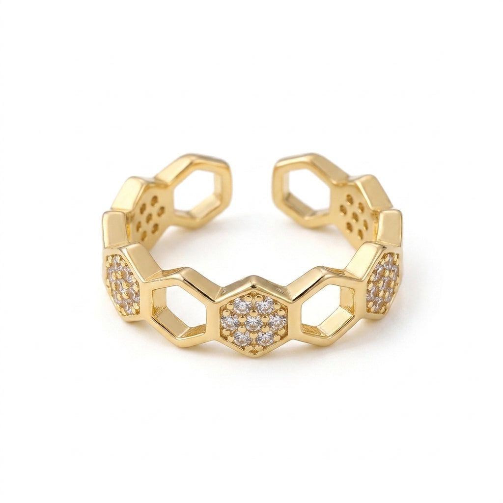 Anillo Panal de Cristal | Oro