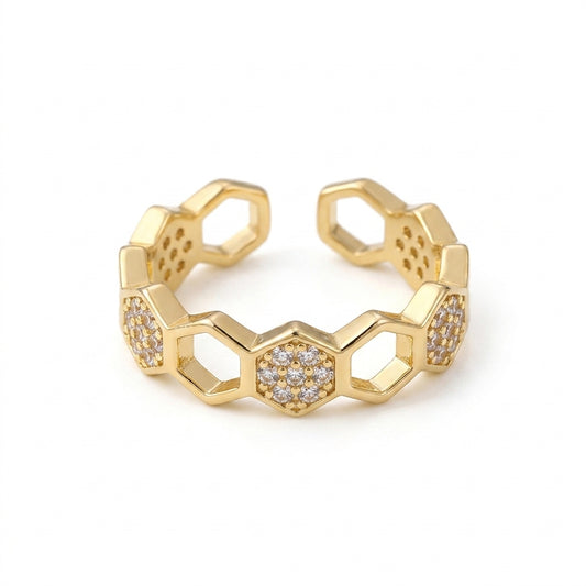 Anillo Panal de Cristal | Oro