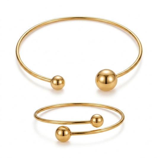Set Minimalista de Gargantilla y Brazalete Glow | Oro