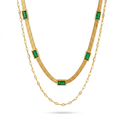 Sorella Gem Collar Retro de Doble Capa | Oro