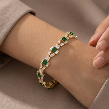 Verde Link Pulsera Tennis | Oro