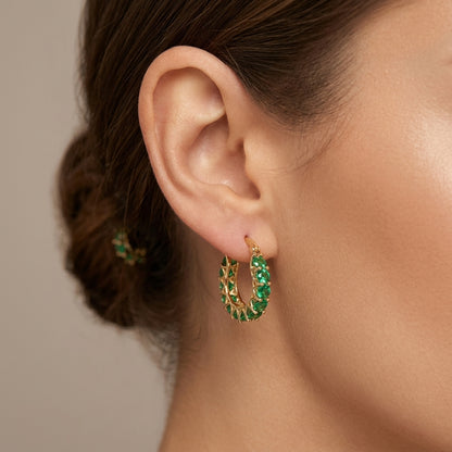 Elena Marlowe Aretes de Argolla | Oro Blanco
