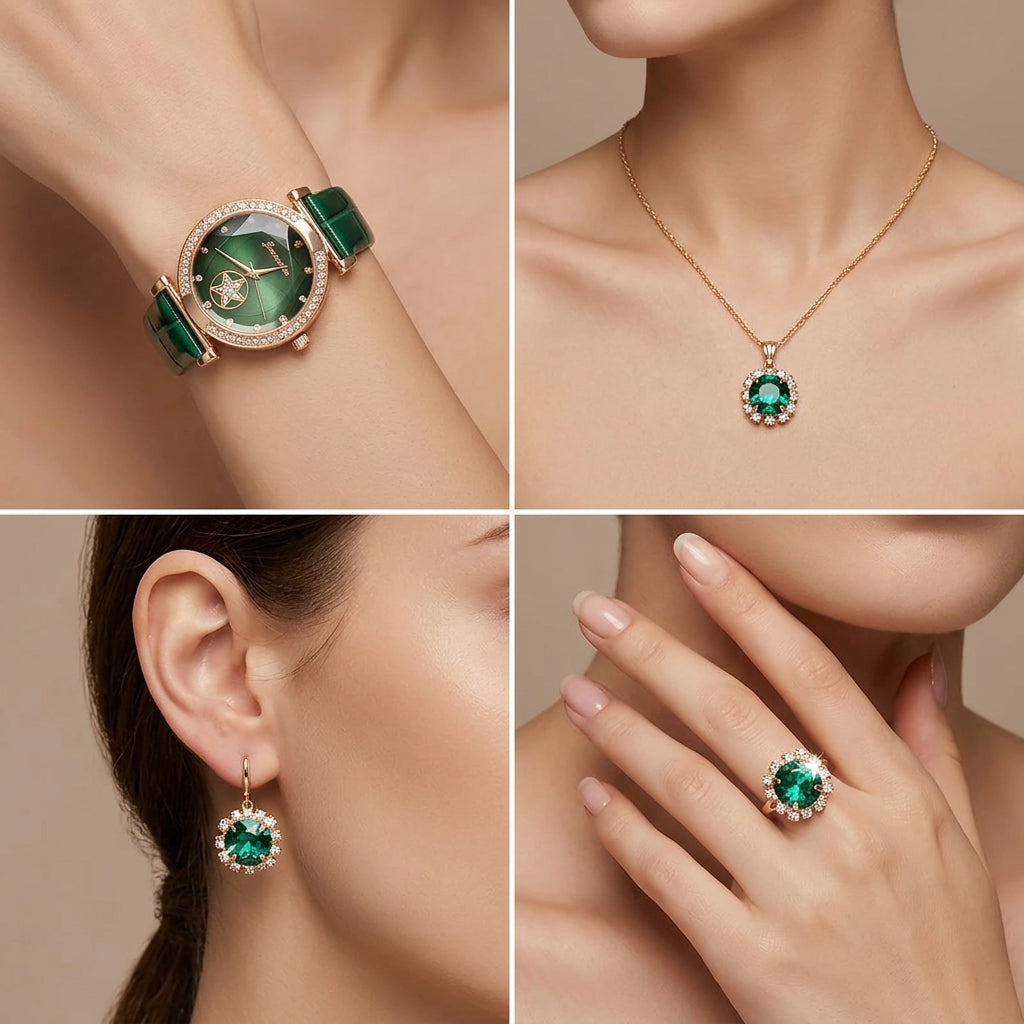 Verdantra Timecourt Set de Joyería | Oro