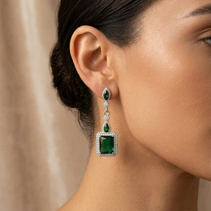 Clarion Verdancia Aretes | Oro Blanco