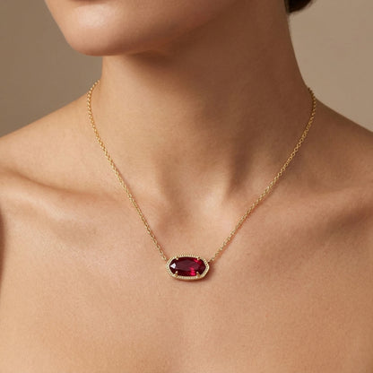 Collar Clásico Oval de Rubí | Oro