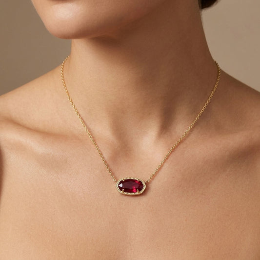Collar Clásico Oval de Rubí | Oro