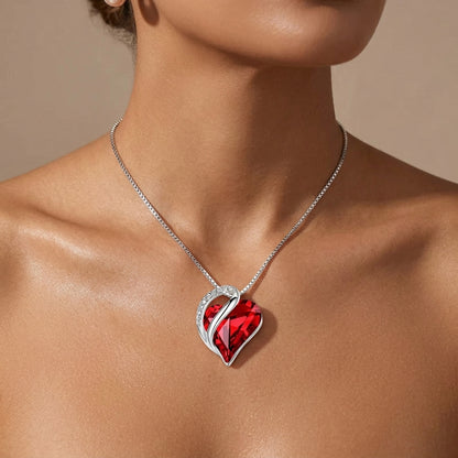 Collar Infinity de Rubí con Colgante | Oro Blanco