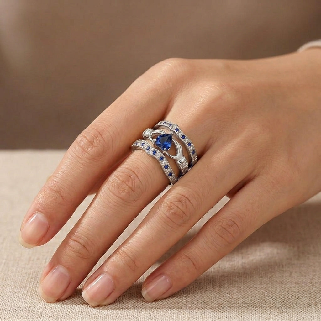 Eternal Lux Azura Set de Anillos | Oro Blanco