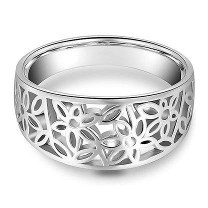Daria Anillo Delicado de Flor | Oro Blanco