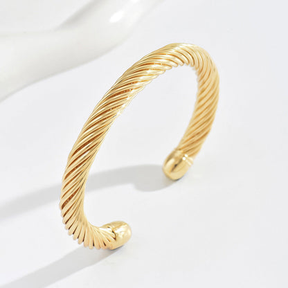 Pulsera Rígida Trenzada Prime | Oro
