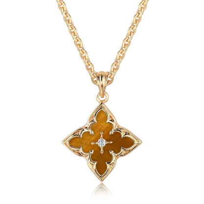 Collar con Dije de Trébol Azul | Oro