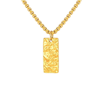 Collar Barra Martillada Ziven | Oro Blanco