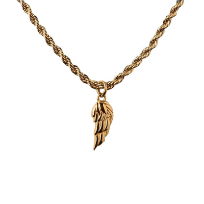 Collar con Colgante Ala Elio | Oro Blanco