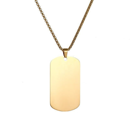 Collar Placa Essential | Oro Blanco