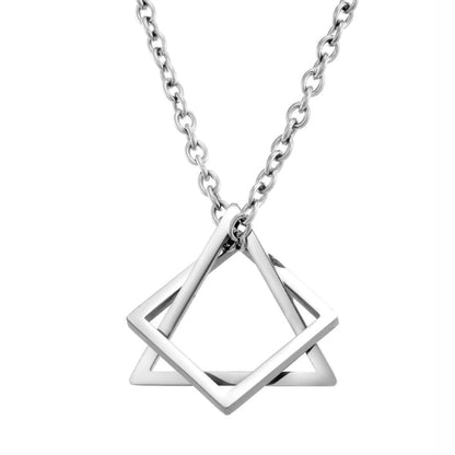 Collar con Colgante Zevran Axis | Oro Blanco