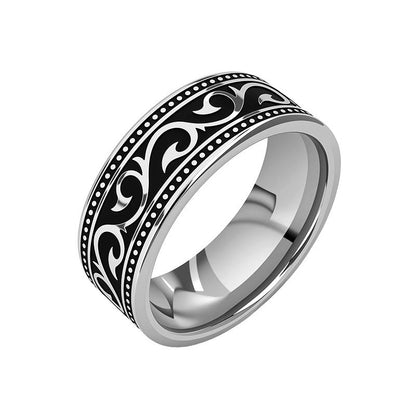 Anillo con Patrón Noir | Oro Blanco
