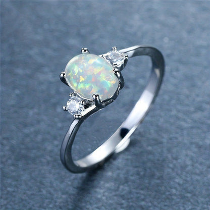 Anillo Abrazo de Ópalo | Oro Blanco