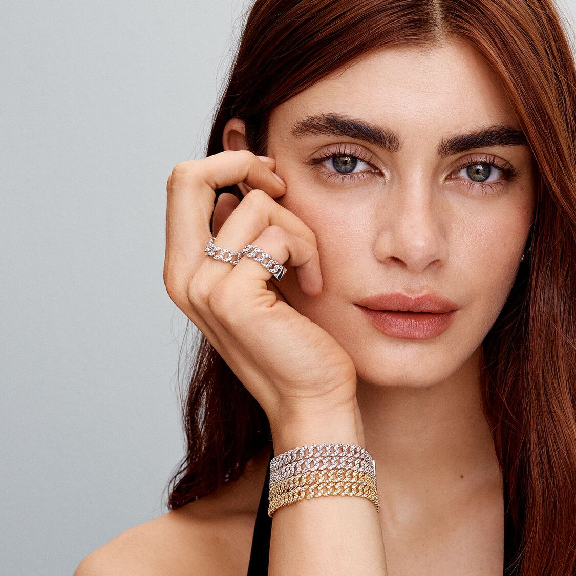 Pulsera Cubana Pavé | Oro