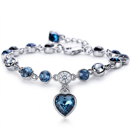 Pulsera Corazón de Océano | Oro Blanco