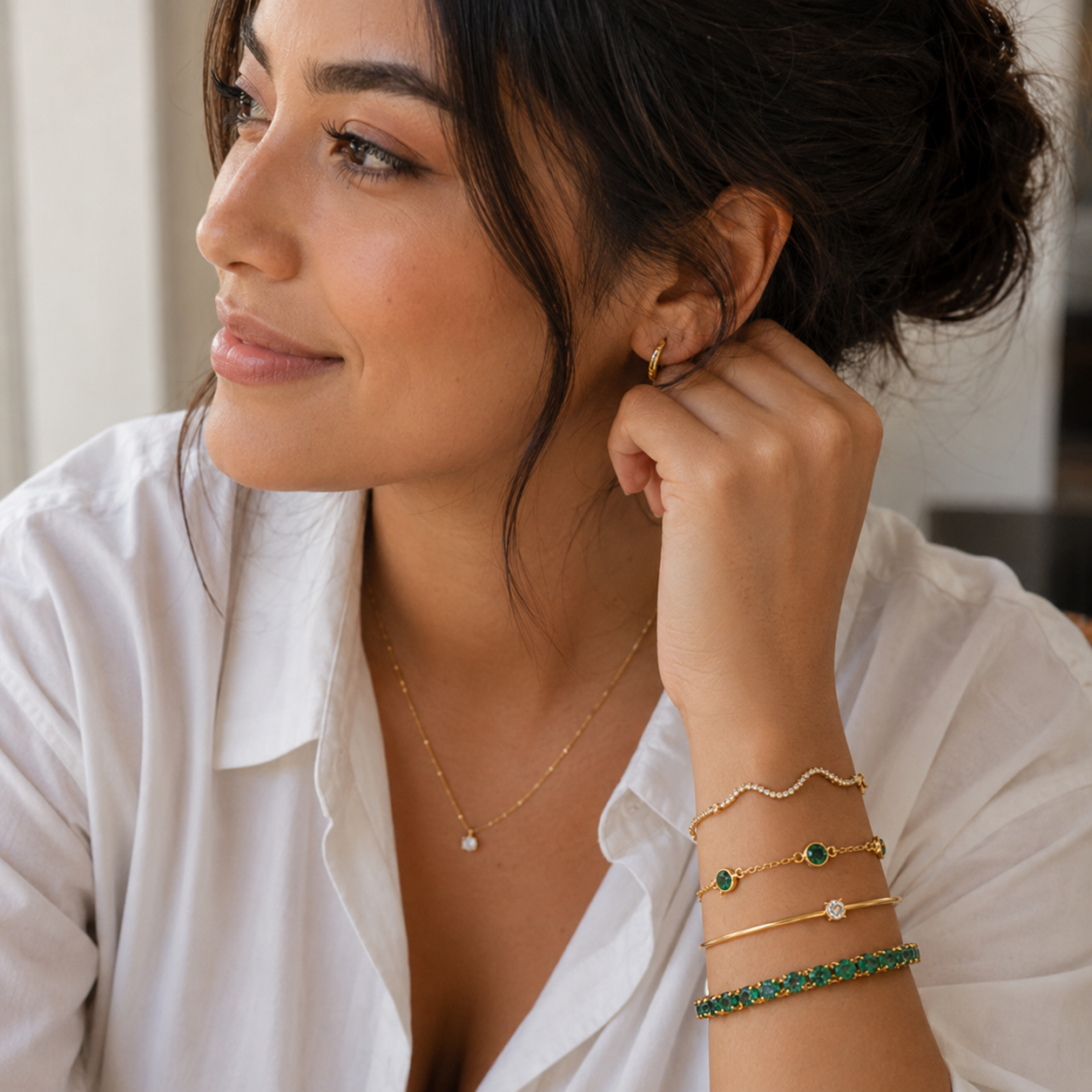 Sorina Feldwyn Set de Pulseras | Oro Blanco