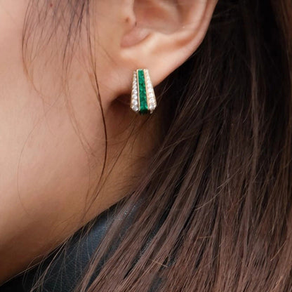 Sienna Aretes de Esmeralda | Oro