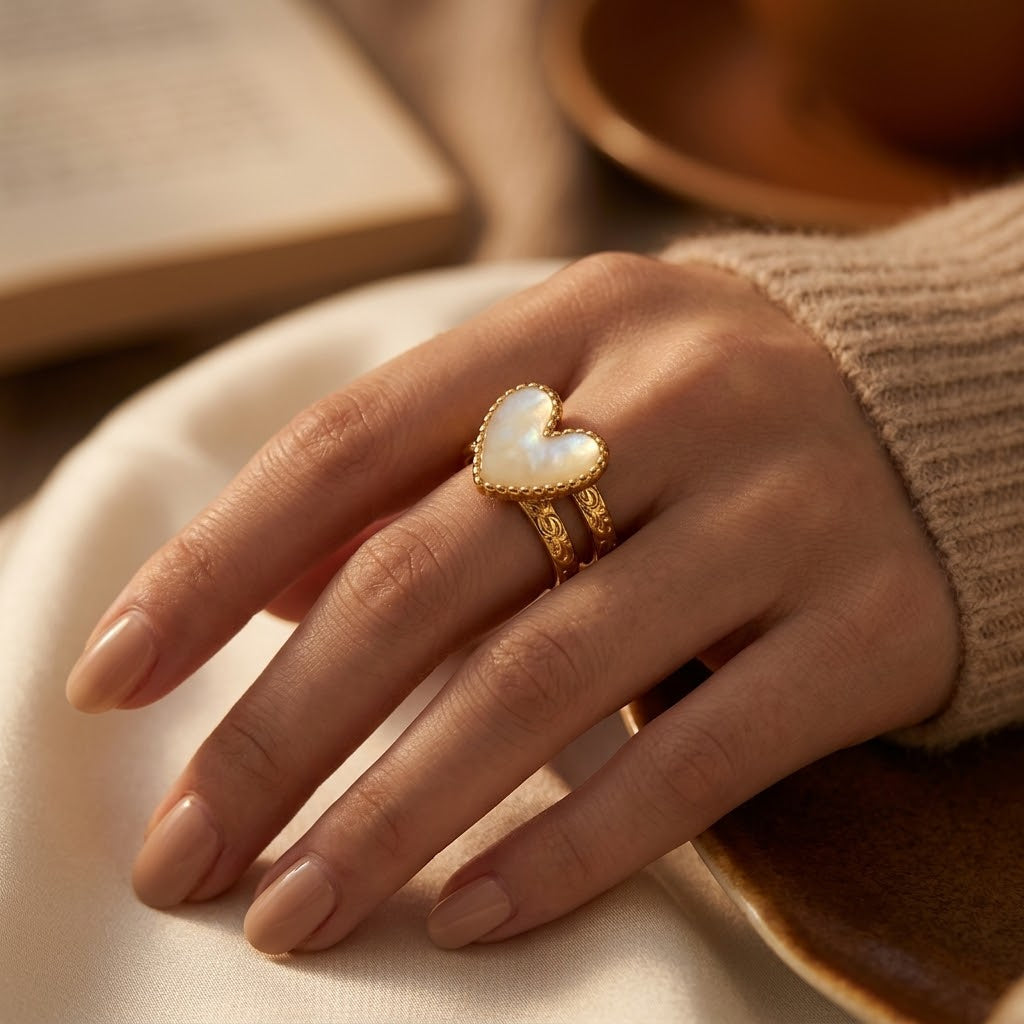 Anillo Motivo Corazón en Oro