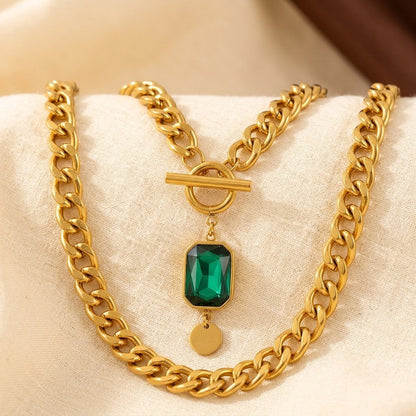 Collar Cadena de Esmeralda en Oro