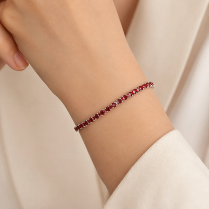 Pulsera Tennis de Rubí | Oro Blanco