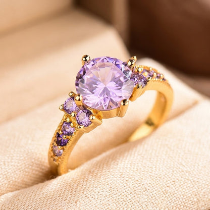 Anillo Racimo de Amatista en Oro