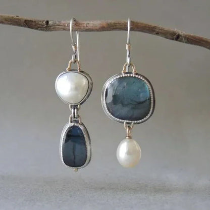 Aretes Celestiales Estilo Vintage | Oro Blanco