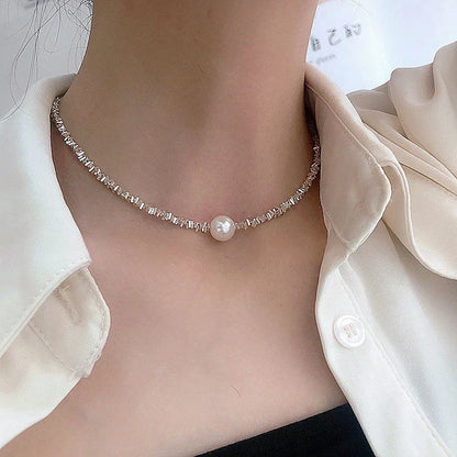 Collar de Perla Radiante | Oro Blanco
