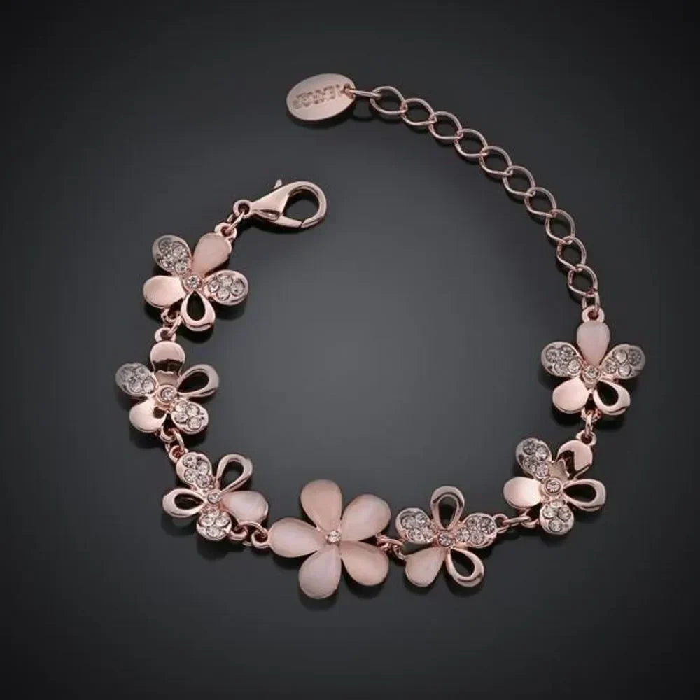 Pulsera de Flor Rosa Antigua | Oro Rosa