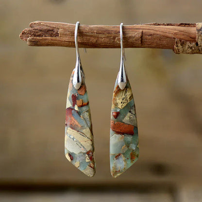Aretes de Piedra Natural Antiguos | Oro