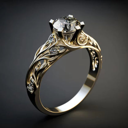 Anillo de Zirconia Exótico Exquisito | Oro